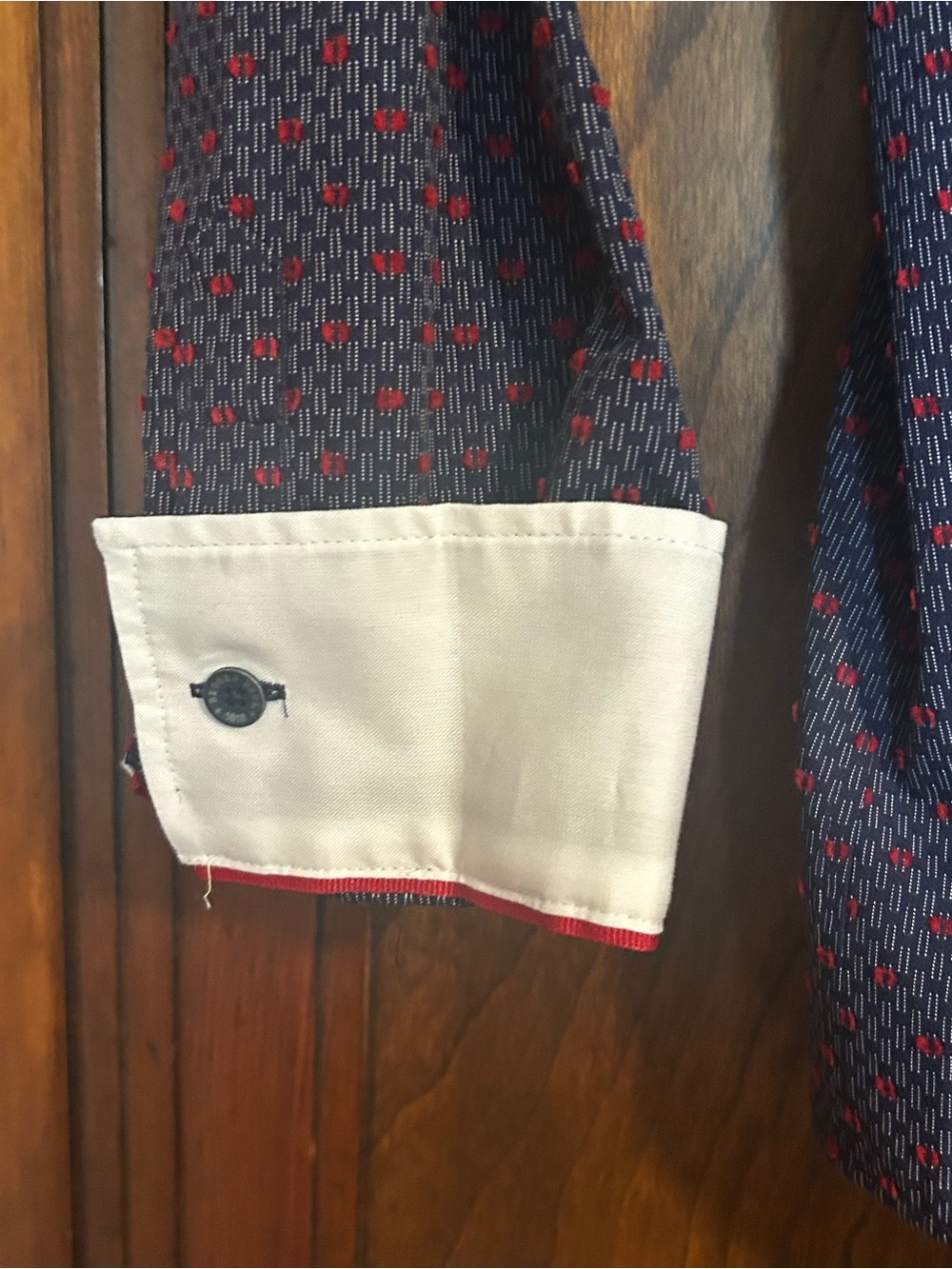 Brooks Brothers Red Fleece Size 4 Navy Red Print Button Down Shirt - Picture 7 of 10
